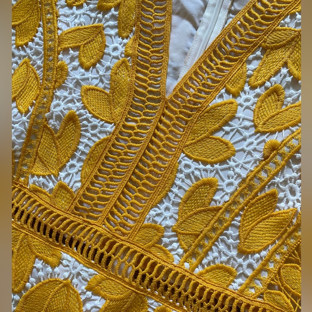 Saylor Yellow Lace Dress - Picture 3 of 4